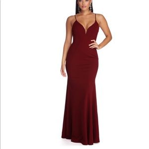 Long burgundy dress